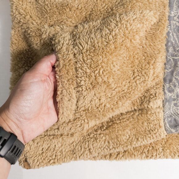 Tentree Eco Teddy Snap Front Fleece Hoodie Womens XL Tan Gorpcore Boho Cozy - Picture 8 of 13